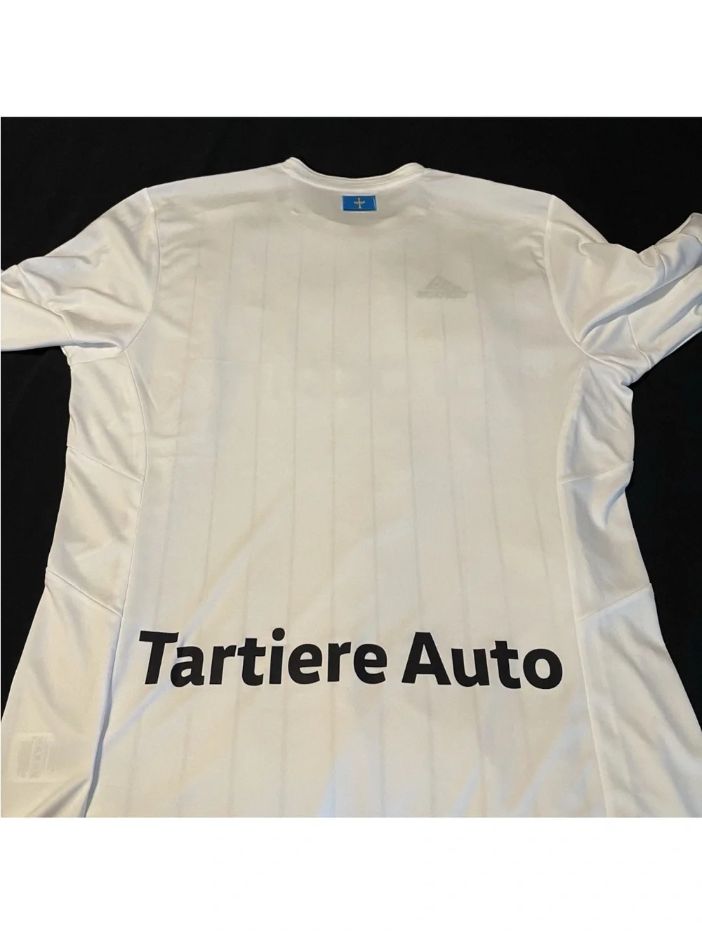 adidas White and Black Pinstripe Soccer Jersey